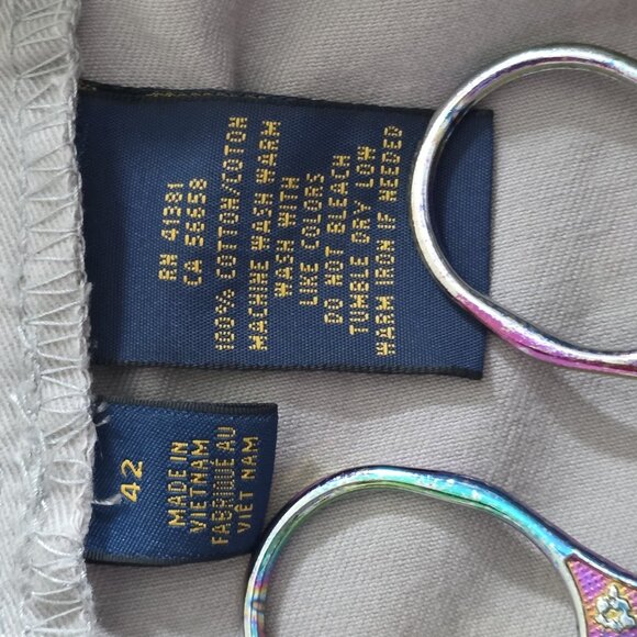 Polo Ralph Lauren Chino Shorts Mens 42 Gray Pockets Zip Cotton Classic Fit 9" - Picture 12 of 14